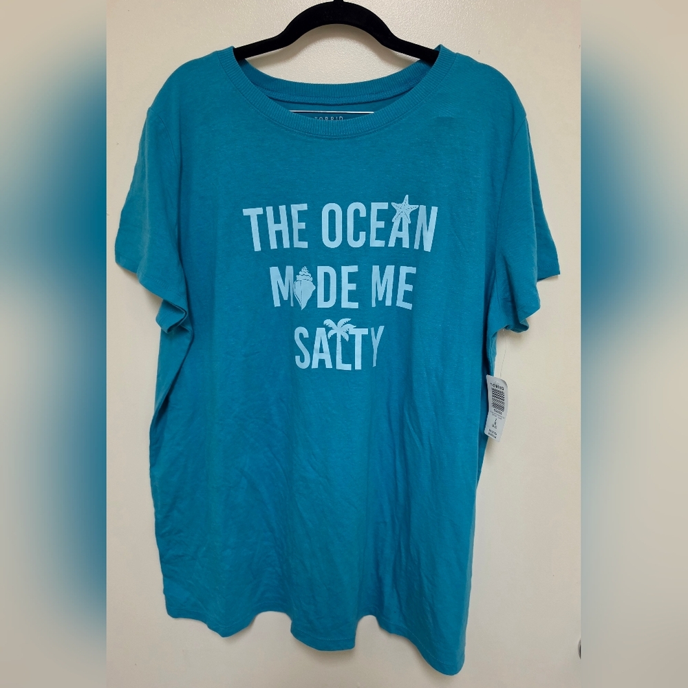 Torrid Vintage Tee Triblend Jersey The Ocean Made Me Salty Size 2X NWT
